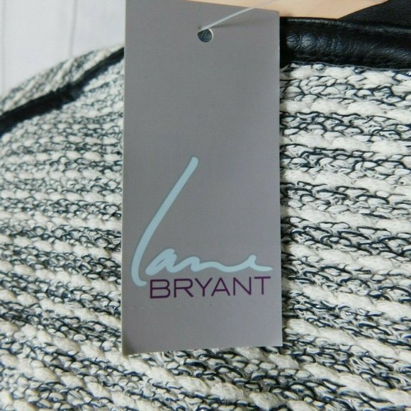 NWT - Lane Bryant Black White Silver Knit Boucle Asymmetric Zip Moto Jacket - 14 - Picture 7 of 7